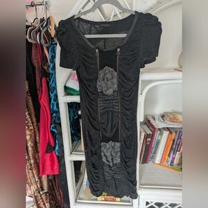 Custo Barcelona Ruched Applique Mini Dress